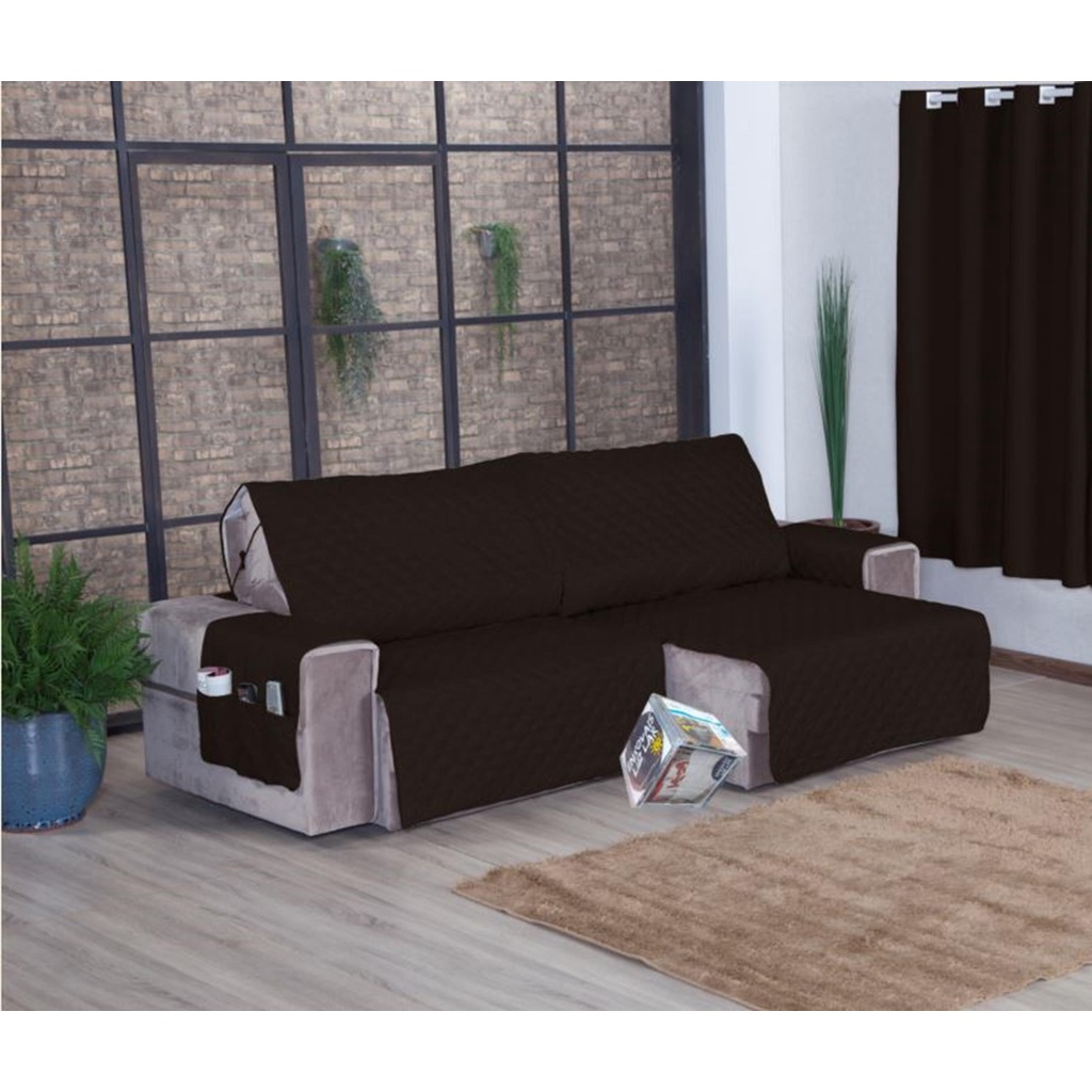 Protetor Sofá Retrátil Assento 2,40m Micropercal 2Md Tabaco