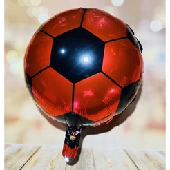 Balão Metalizado Bola De Futebol 40 centímetros vermelha (CHOCO)