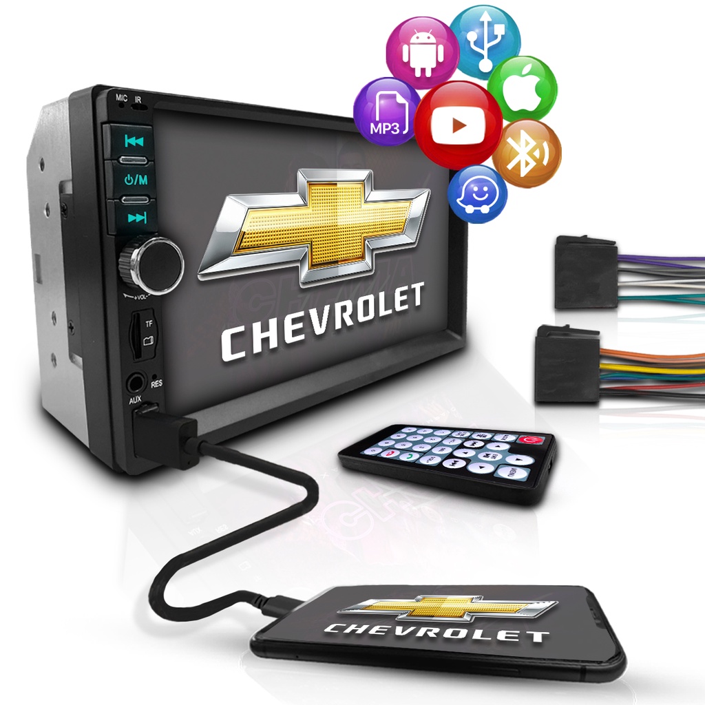 Central Multimídia Universal 2 Din Mp5 Bt Espelha Chevrolet em Oferta na Shopee