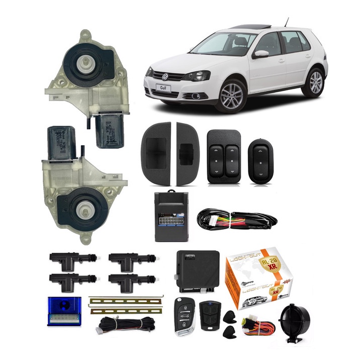 Kit Vidro Eletrico Polo Golf Dianteira Trava Alarme Canivete