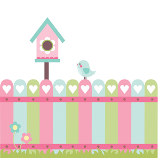 Adesivo Parede Infantil Cerca Colorida Passarinho e Casinha em Oferta na Shopee
