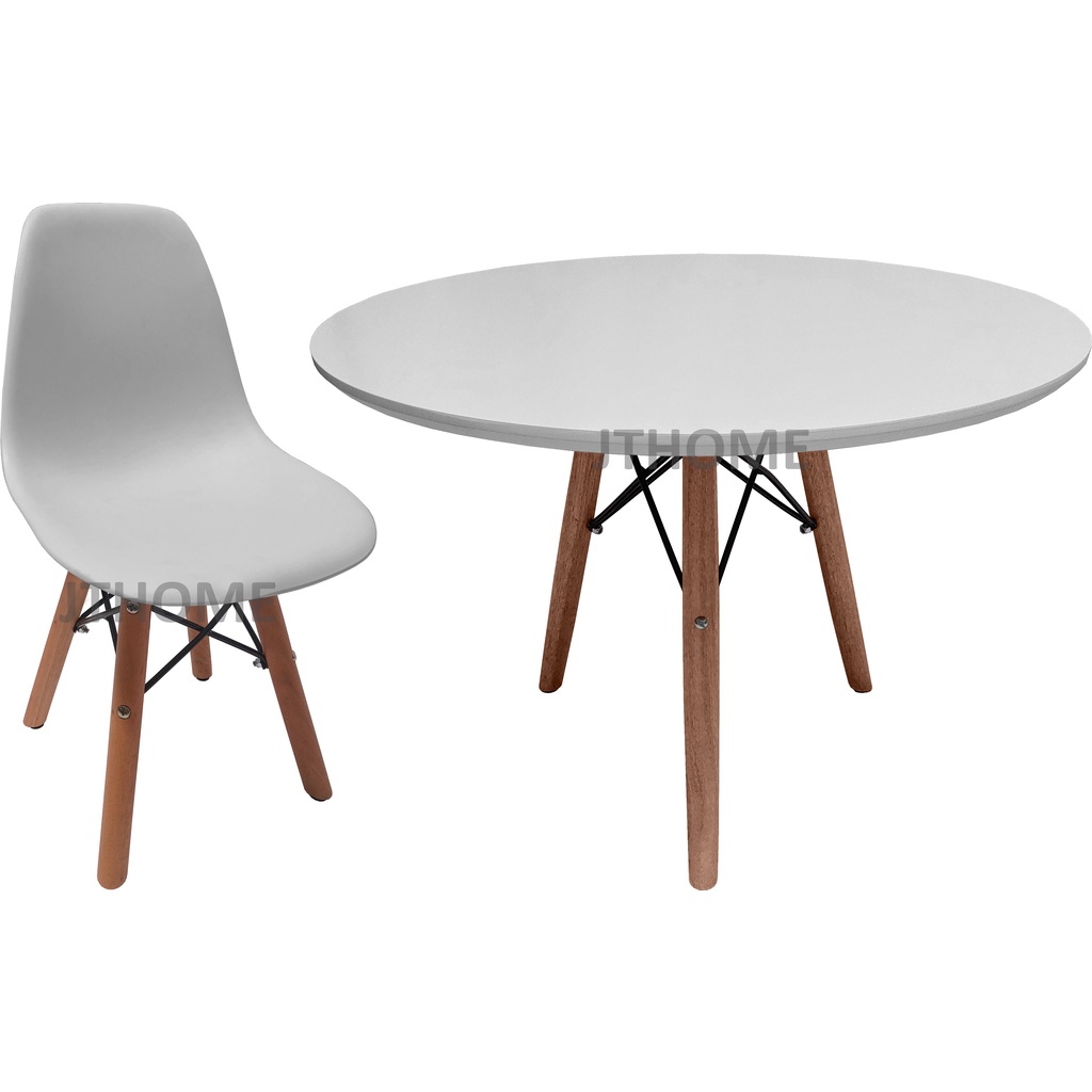 Kit Infantil Mesa redonda 80cm Eiffel tri + Cadeira Suporte Eiffel Criança Top
