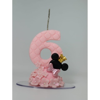 Vela Biscuit Minnie Rosa Disney Festa Aniversario Mesversario