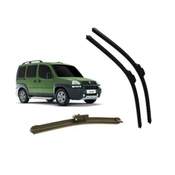 Kit Palheta Limpador Parabrisa Dianteiro + Traseiro Fiat Doblo 2001 a 2017