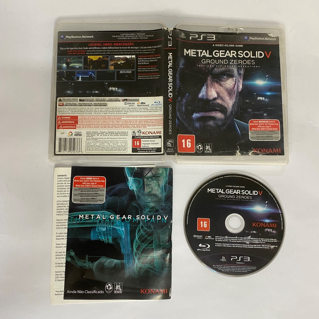 Jogo para PS3 Metal Gear Solid V Ground Zeroes Original Mídia Física