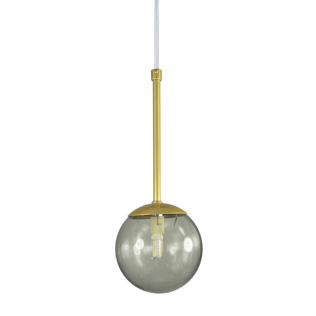 Pendente Globo Esfera de Vidro 12cm - OURO - Vidro Fumê