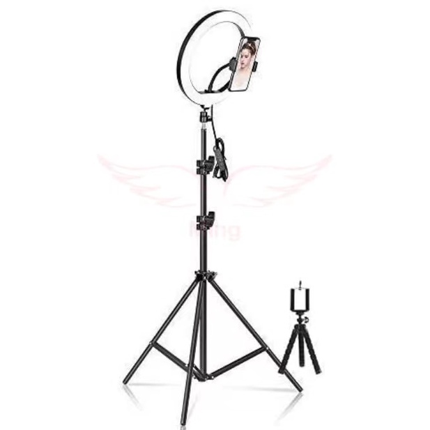 Ring light10 polegadas , iluminação para selfies, circular, luz regulável com trepe 2.1M  ming em Oferta na Shopee