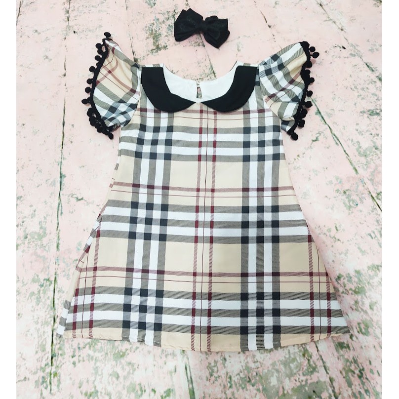 Vestido infantil Burberry Moda blogueirinha Xadrez | Shopee Brasil