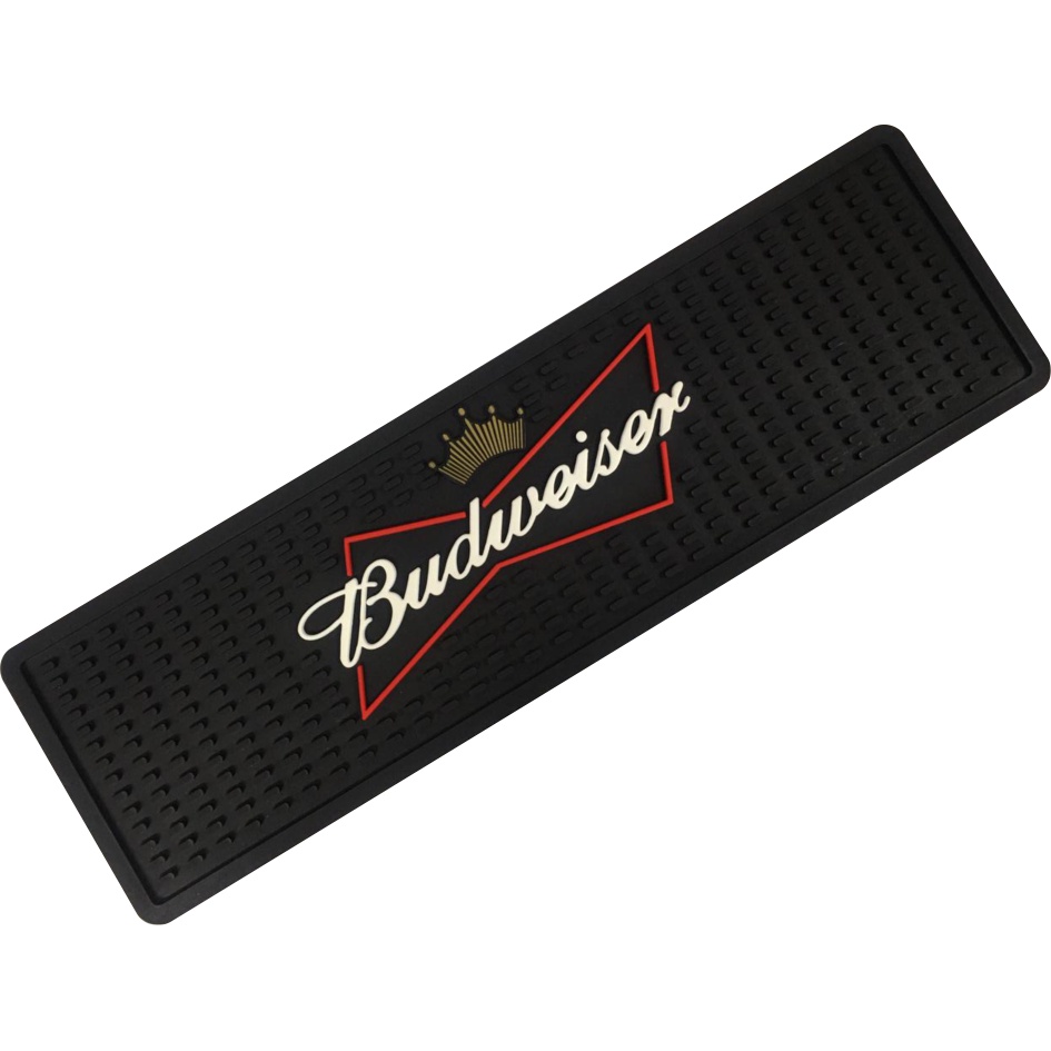 Tapete Barmat Bud Emborrachado 50x15Cm Escorredor Bar Bebidas Pratos e copos