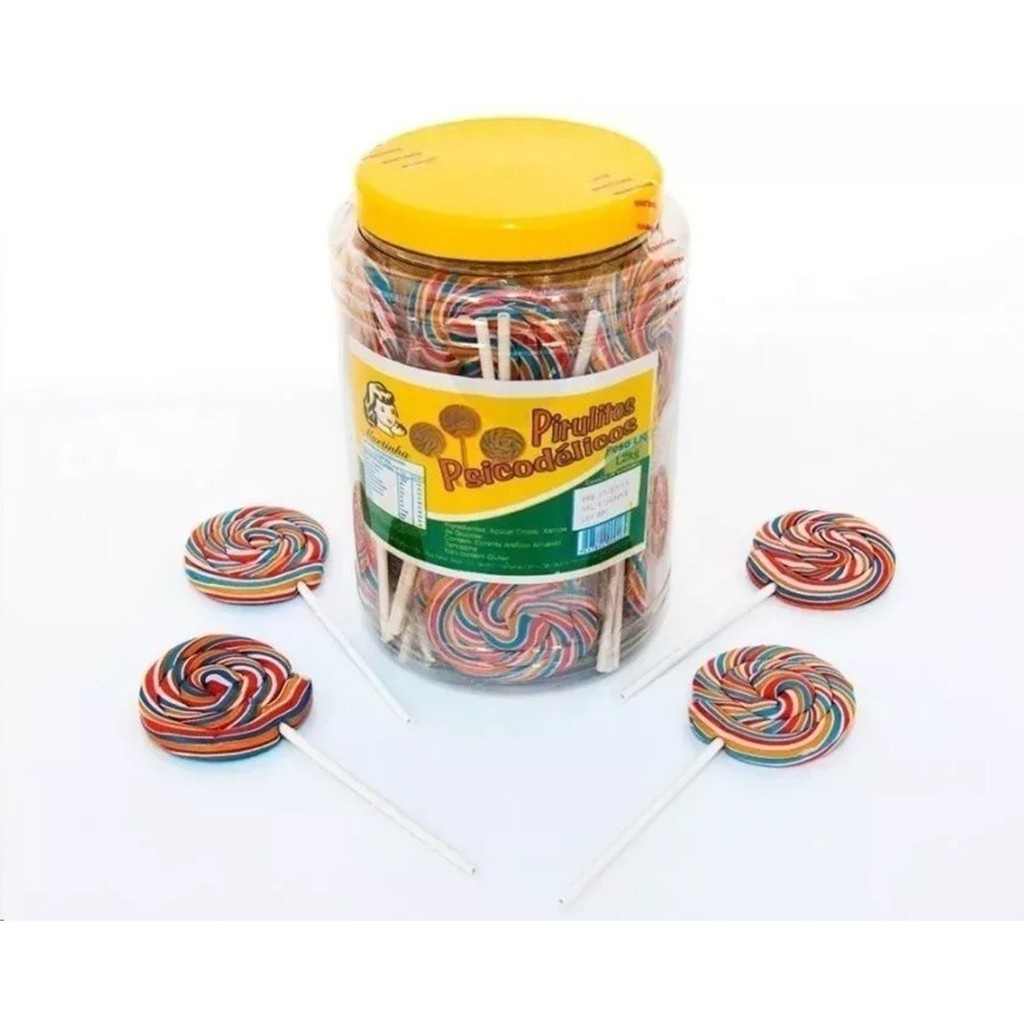 Pirulito Psicodélico Grande C/20 1,3kg  - Martinha em Oferta na Shopee