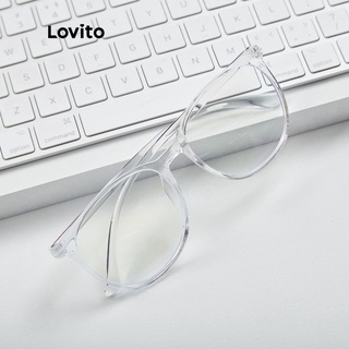 Lovito Óculos Casual de ArmaçãoRedonda Transparente com Caixa L17M354 (Branco)