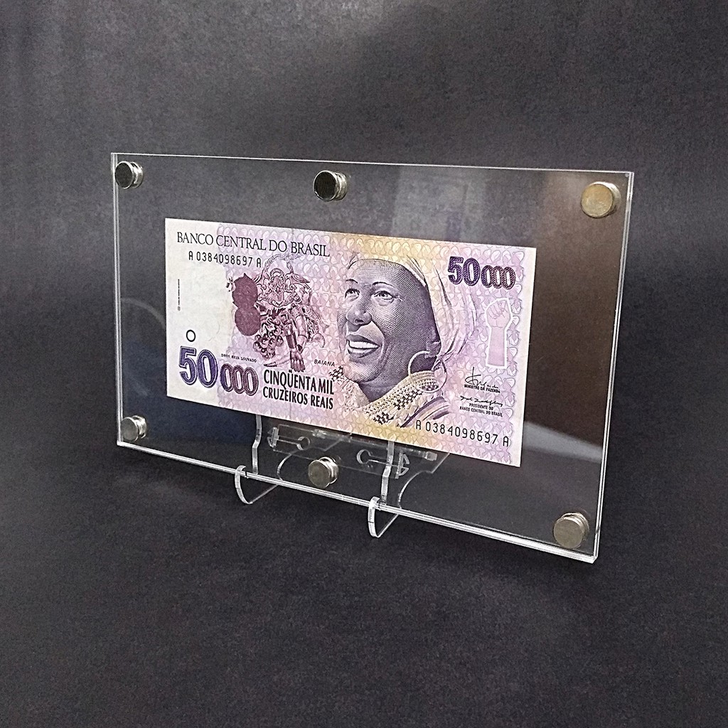 Display Expositor em Acrílico para Cédulas Modelo Simples - T1