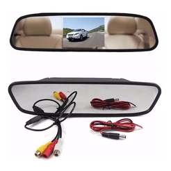 Retrovisor Com Visor Espelho Tela Lcd 4,3 Polegadas