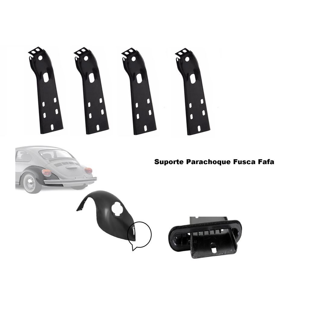 Suporte Parachoque Dianteiro Traseiro Fusca 1978 a 1996 1300 1500 1600 Kit completo