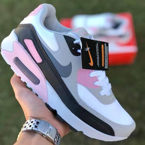 Nike air max 90 feminino cinza e rosa best sale