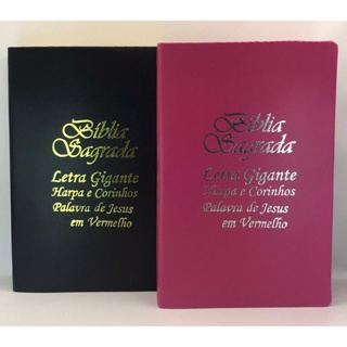 Kit com 2 Bíblias Sagrada com harpa Palavras de Jesus em Vermelho Tamanho Grande Casal 1 em Oferta na Shopee