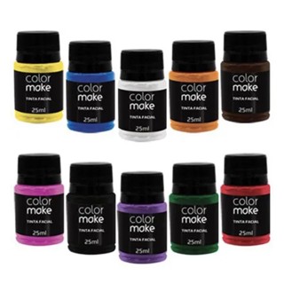 Tinta facial 35ml Colormake Maquiagem artistica Escola Carnaval Circo em Oferta na Shopee