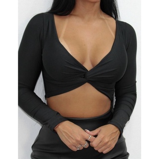 Cropped nó manga longa inverno