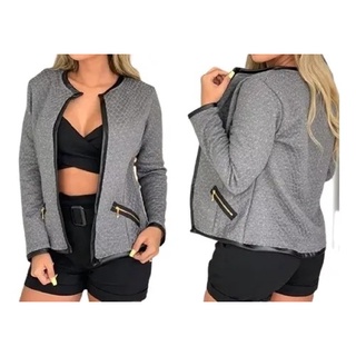 Jaquetinha Plus Size Feminina Jacaguard Blusa Social Meia Estação