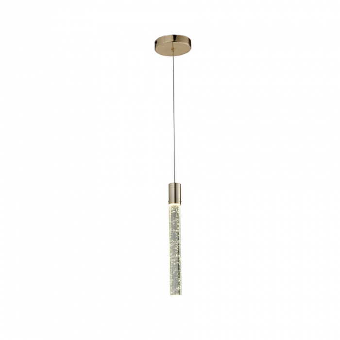 Pendente de Tubo Led Austin Cilindrico Cristal Gold - Hevvy Luxo