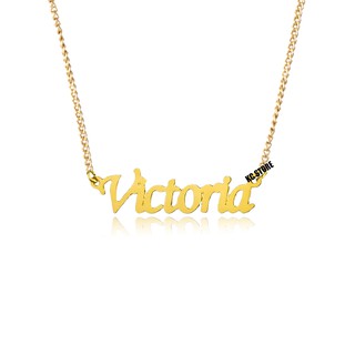Colar com Nome Personalizado victoria corrente feminino adulto folheado a ouro estilo para presente