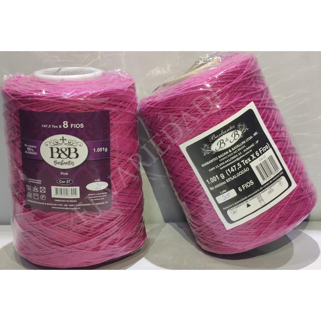 Barbante B&B Pink 6 Fios 1kg/1000mts Envio Imediato!! BeB | Shopee Brasil