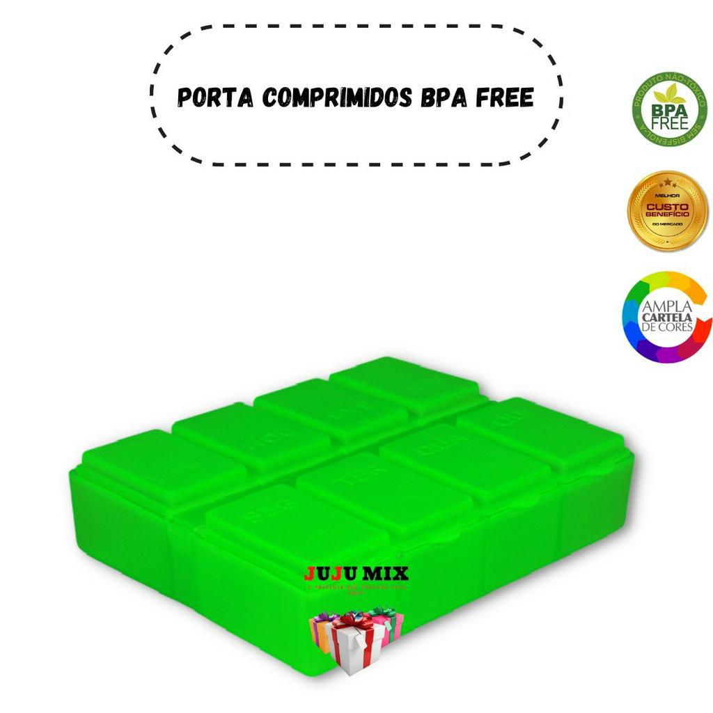 Porta Comprimidos Cápsulas - Caixinha Organizar Remedios Dia e Semanal Transparente e Colorido Armazenar Capsulas
