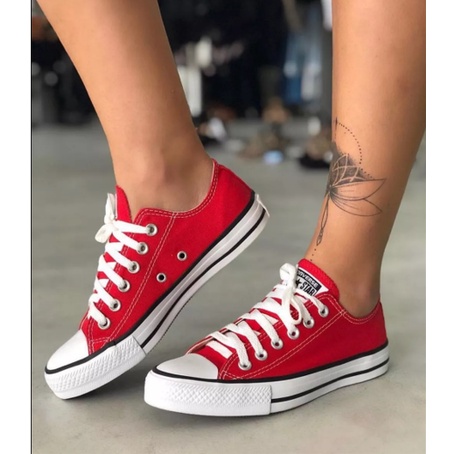 Tenis All Star Converse Cano Baixo De Lona Feminino Azul Bebe Shopee Brasil