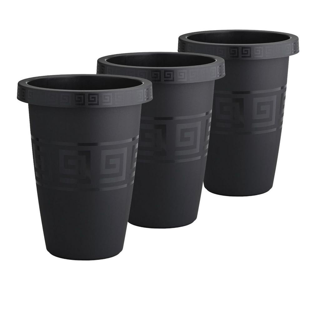 Kit 3 Vasos Redondo Preto 21 Litros Para Plantas Flores Jardim Jardinagem Vaso Grande De Plástico Resistente em Oferta na Shopee