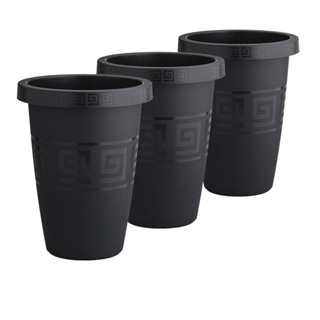Kit 3 Vasos Redondo Preto 21 Litros Para Plantas Flores Jardim Jardinagem Vaso Grande De Plástico Resistente em Oferta na Shopee