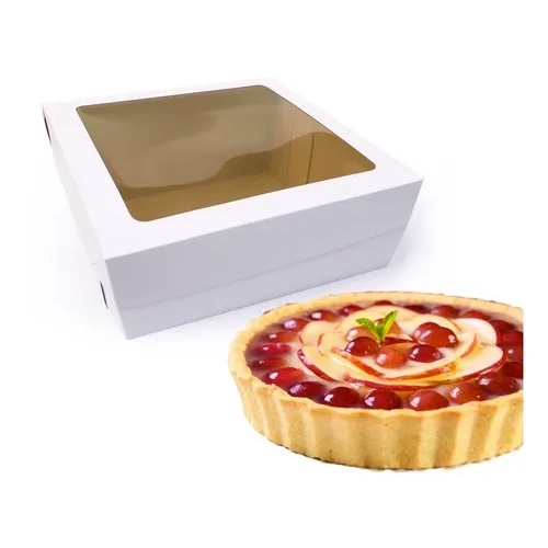 Caixa 30x30x8cm Tampa Com Visor (Ideal Para Tortas)