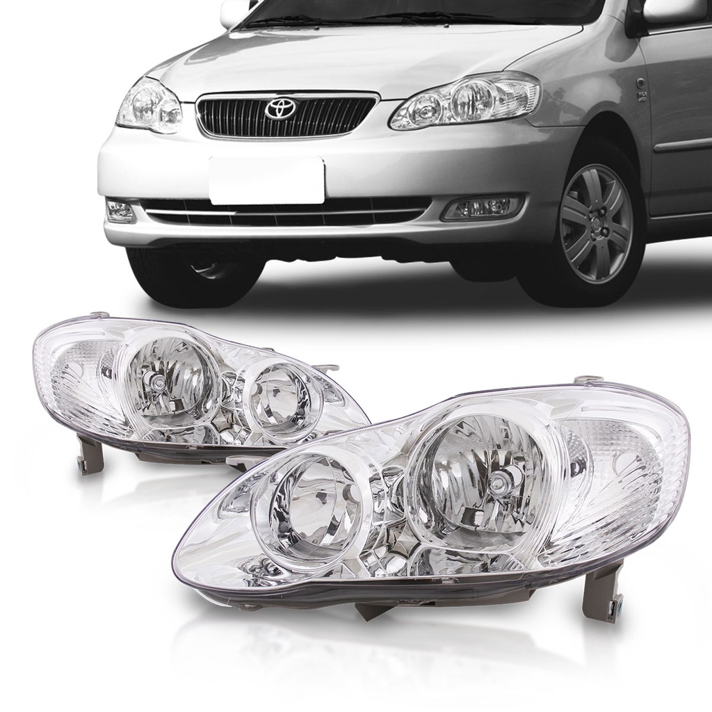 Par Farol Corolla E Fielder 2003 2004 2005 2006 2007 Foco Duplo Cromado