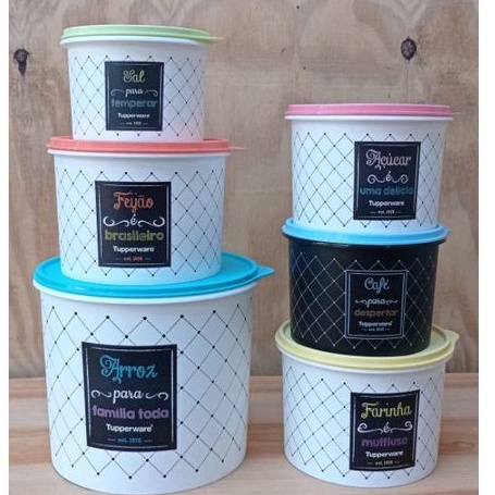 Potes lata porta mantimentos Tupper Caixas Bistrô Armazenamento Unidade Tupperware Original