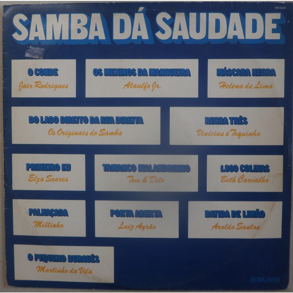 Lp Samba Dá Saudade 1981, Disco De Vinil