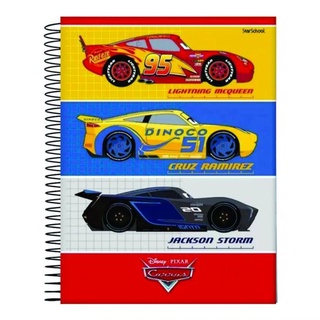 Caderno Pequeno 1/4 Relâmpago Mcqueen Espiral Capa Dura 80 Folhas ...