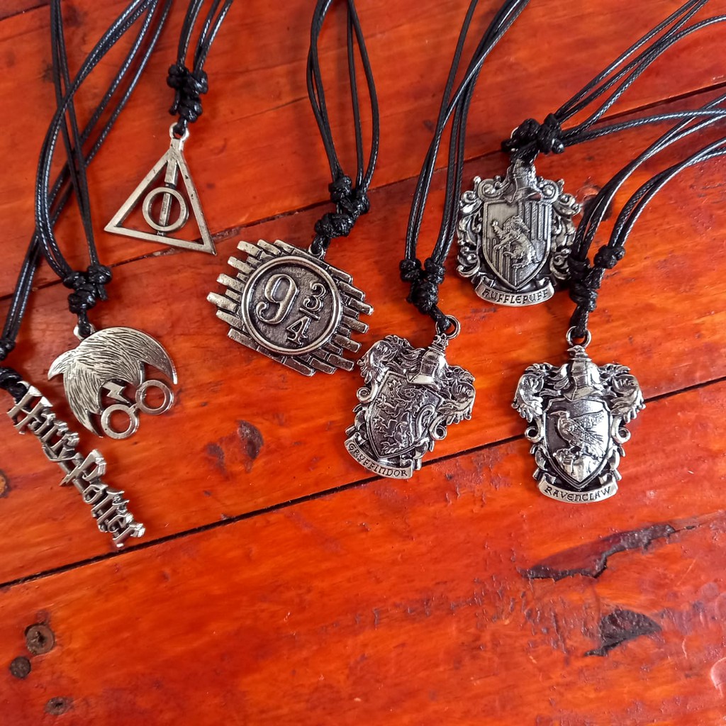 Kit De Colares Herry Potter Com Relíquias Da Morte, Cabeça Do Herry Potter, Gryffidor, Ravenclaw, Hufflepuff, Harry Potter