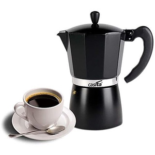 Cafeteira Italiana 6 Xicaras Aluminio Preta 300ml