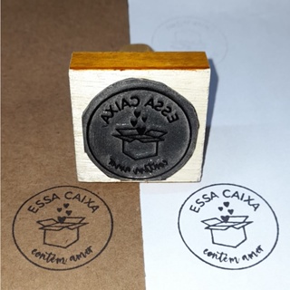 Carimbo 6x6 Cm Personalizado Com Sua Logo Para Sacola Kraft em Oferta na Shopee