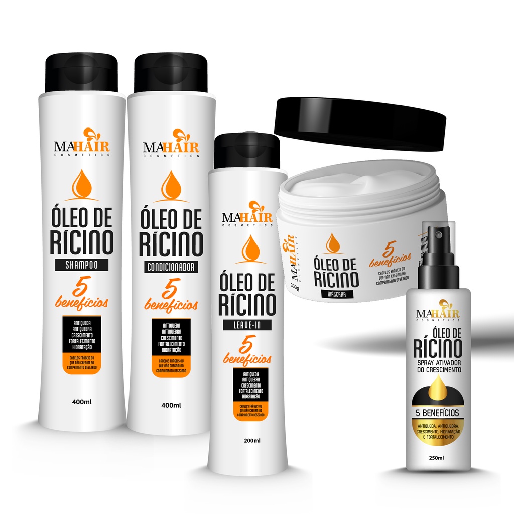 Kit Capilar Óleo de Rícino Mahair - 5 itens ** em Oferta na Shopee