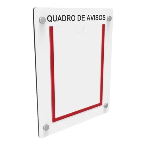 Quadro De Aviso/Gestão Mdf 1 Display Vertical A4 Acrílico1
