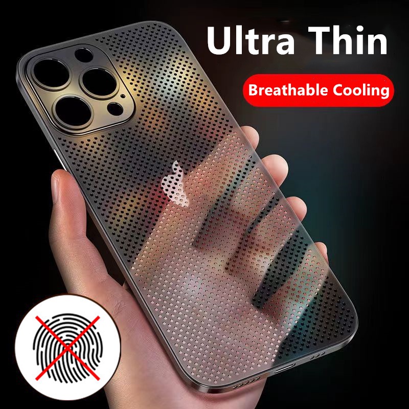 Capa De Resfriamento Respirável Ultrafina Para iPhone 17 Pro Max 16 15 13 12 12 13 14 15 16 Plus 16 17 Air PP Traseira R