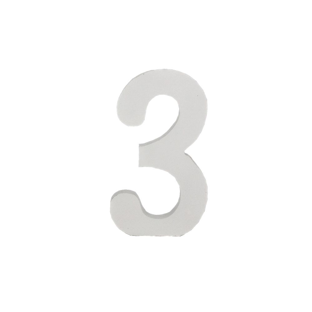 Número Decorativo em MDF  Número 3 (Branca) em Oferta na Shopee