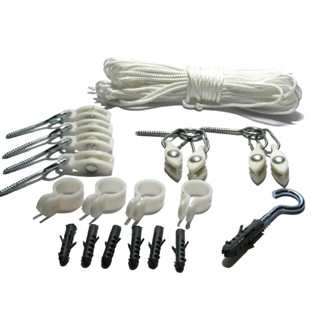 Jogo de Peças de Reposição De Varal De Teto e Corda em Polipropileno Não Desfia 15 Metros Completo c/NF em Oferta na Shopee