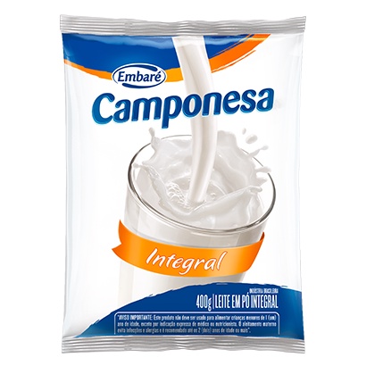 LEITE EM PÓ CAMPONESA INTEGRAL OU DESNATADO - 200G , 400g ou 500g