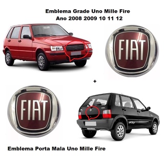 Kit Emblemas Uno Mille Fire Economy Logo Grade + Mala