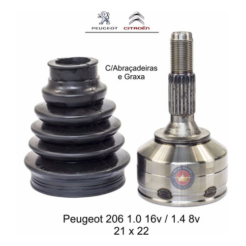 Junta Ponta Homocinética Peugeot 206 207 21x22 C/ Trava