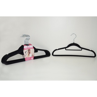 Cabide de Veludo Slim com Gravateiro 42cm Preto 20 pecas