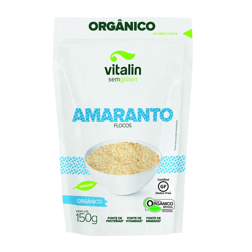 Amaranto em Flocos Orgânico 150g - Vitalin em Oferta na Shopee