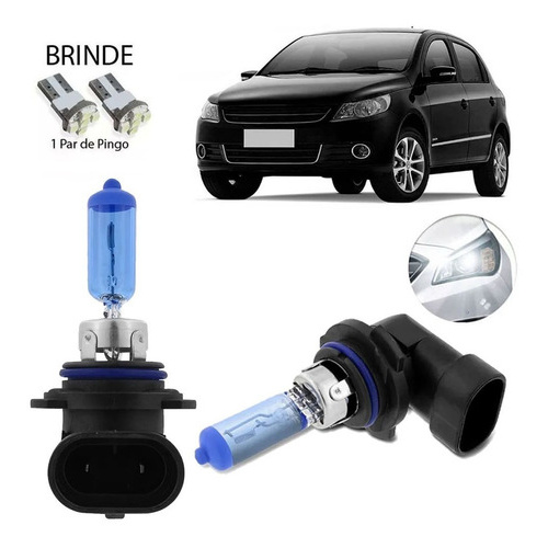 Jogo Lampada Super Branca Farol Baixo/ Milha 8500k Vw Gol G5