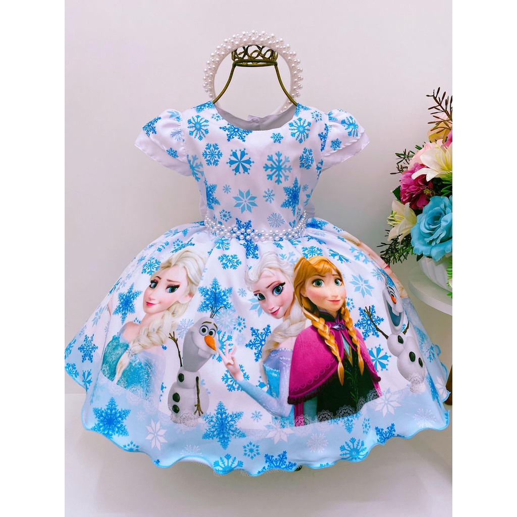 Vestido infantil sales festa frozen